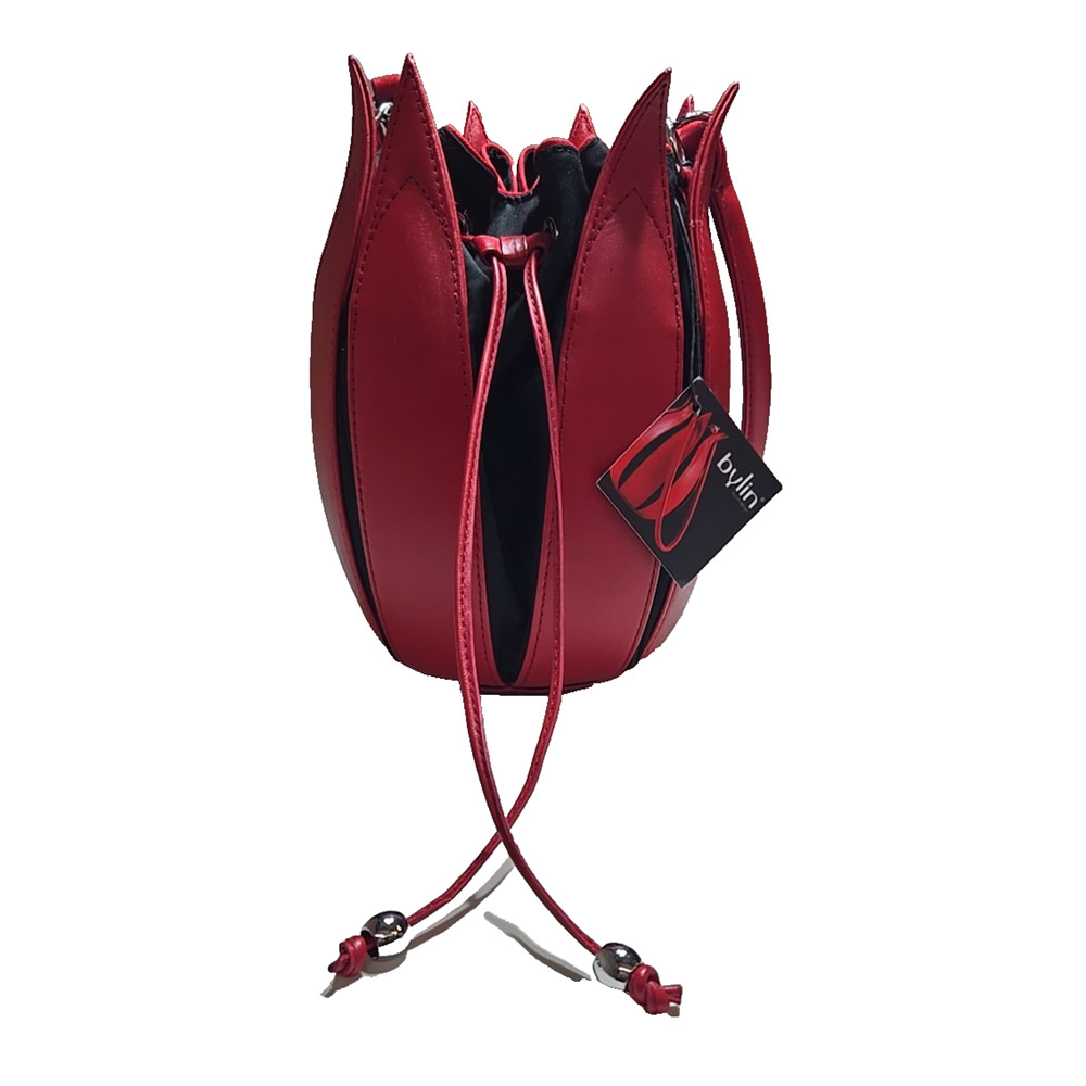 Tulip Classic Red Leather – Black Canvas by Bylin Size Medium